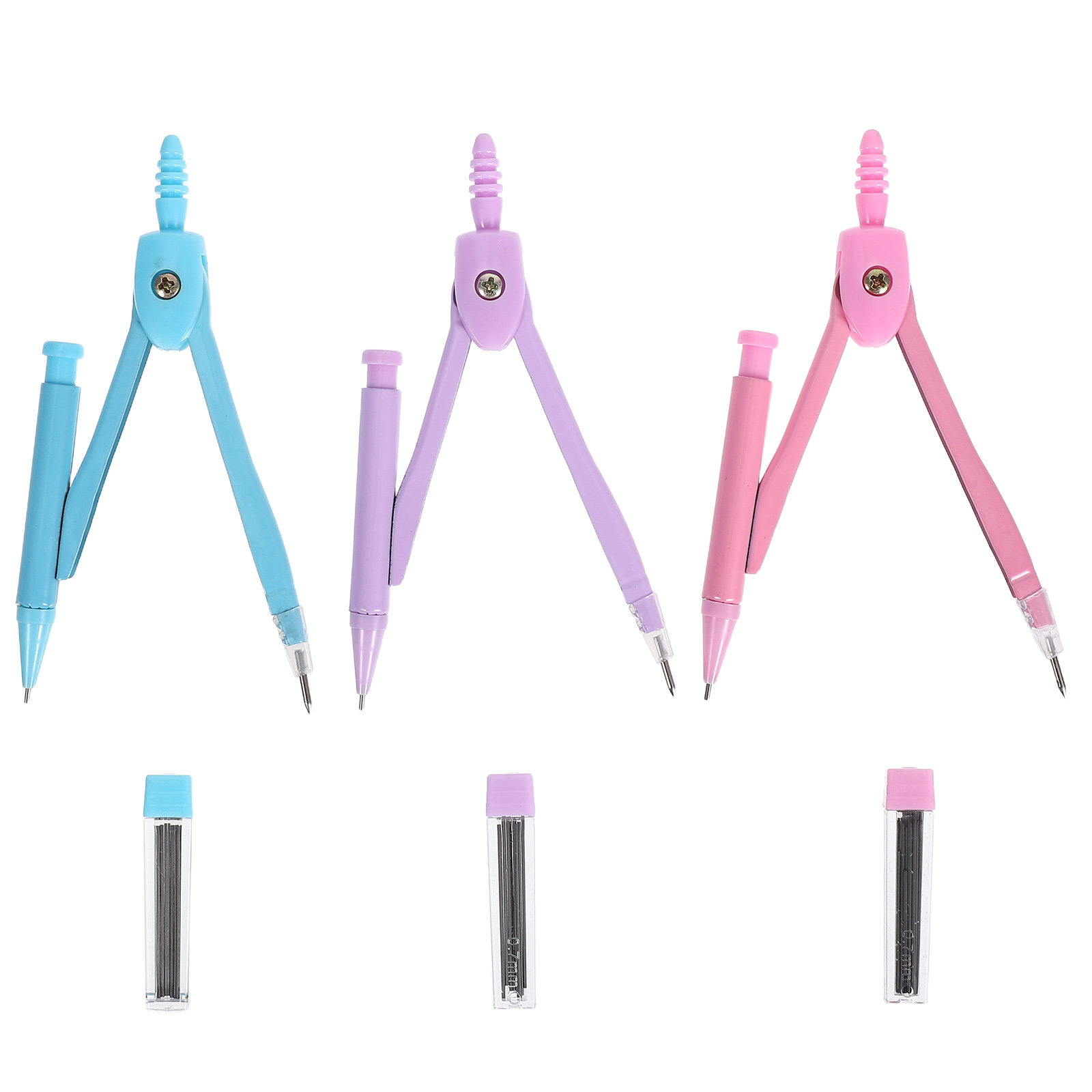 Math Geometry Set With Compass - Metall-Zirkel-Set für Geometriezeichnungen, Mathematikschüler, Zeichenwerkzeuge, Kreismarker,