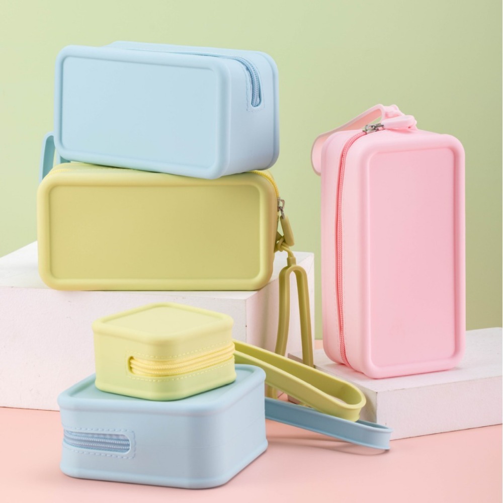 Stationery - Tragbare Silikon-Münztasche, wasserdicht, mit Reißverschluss, Reiseetui,