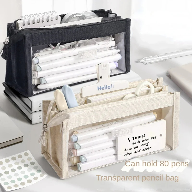 Aesthetic Large Pencil Case Pouch - 6-lagige Bleistifttasche mit großem Fassungsvermögen, ästhetischer