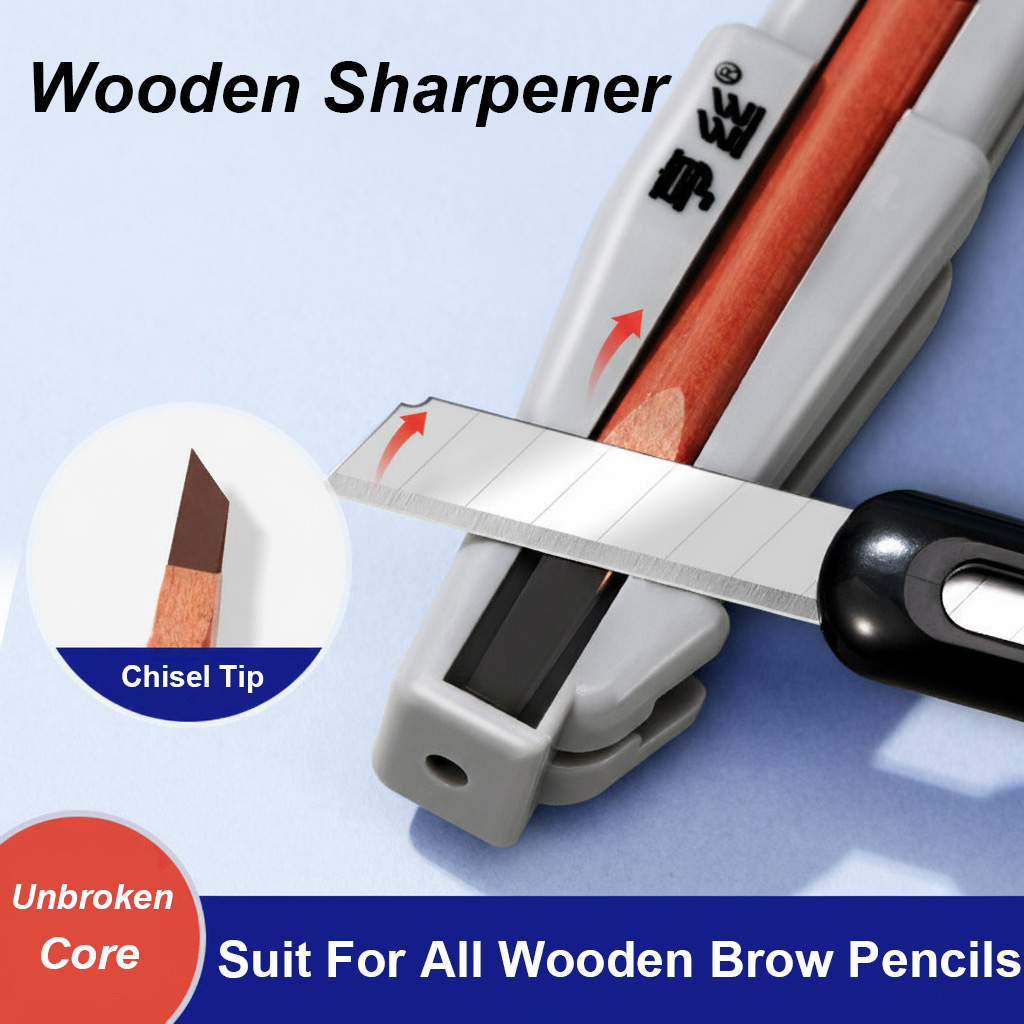 Stationery - Augenbrauenspitzer aus Holz für Meißelspitze, kein