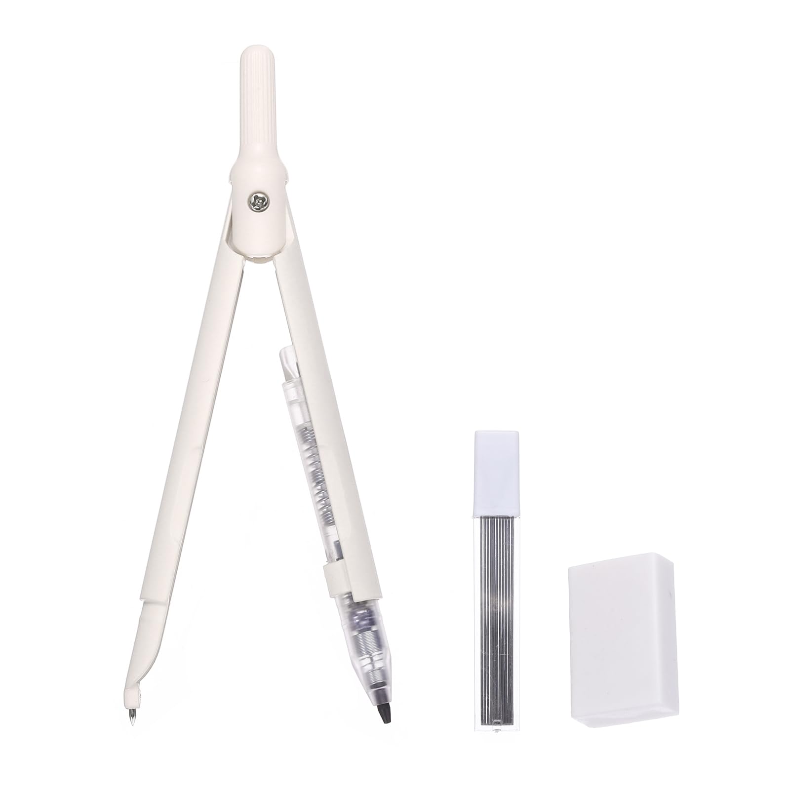 Math Geometry Set With Compass - Kompass-Set aus Metall, professionell, mit Bleistiftminen,