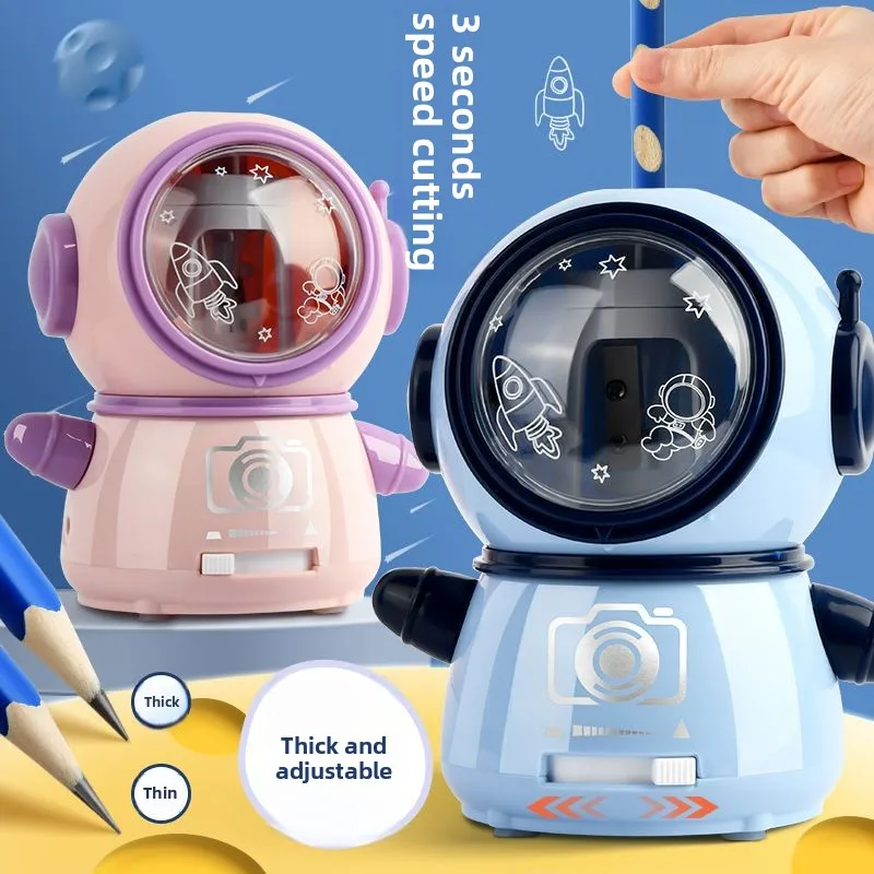 Electric Pencil Sharpener Usb - Automatischer elektrischer Bleistiftspitzer Kawaii Briefpapier Astronautenförmiger
