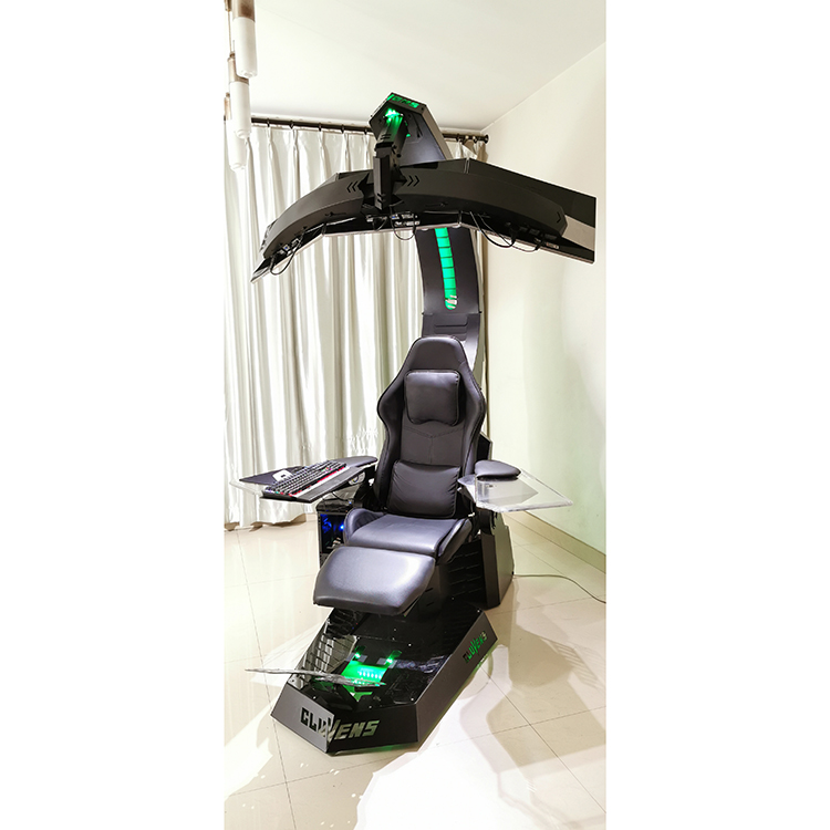 Office Furniture - Verstellbarer Massage-Gaming-Stuhl mit Zero-Gravity-Funktion, Wärmemassage-Sitz, PU-Leder,