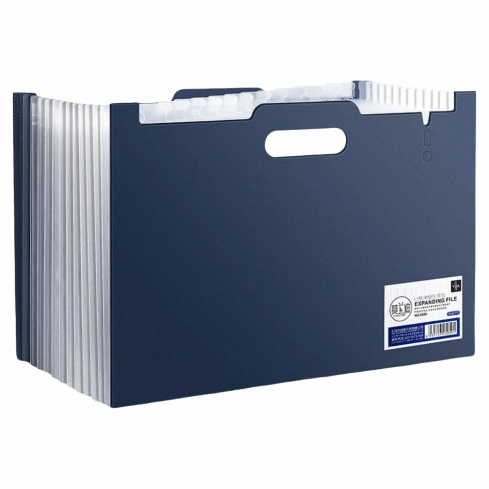 Expandable Accordion File Folder 13 Pockets - 13-Fächer Erweiterbare Aktenmappe Vertikaler Handlicher Akkordeon-Dokumentenorganizer