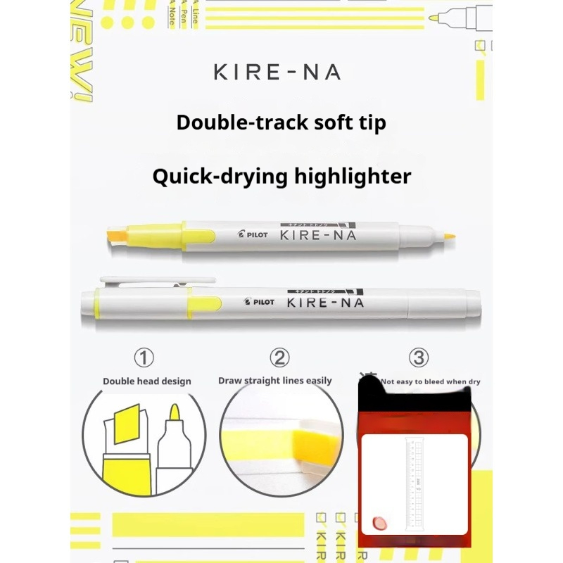 Pastel Highlighter Set Double Ended - 1/3/4/5/10 Stück PILOT KIRE-NA Textmarker-Set mit