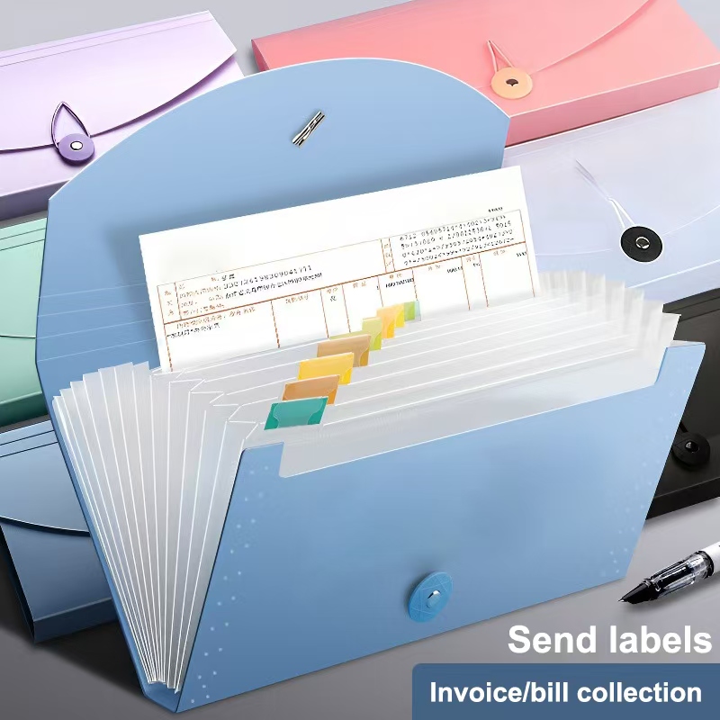 Expandable Accordion File Folder 13 Pockets - Erweiterbare Aktenmappe mit 13 Fächern, Akkordeon-Aktenordner