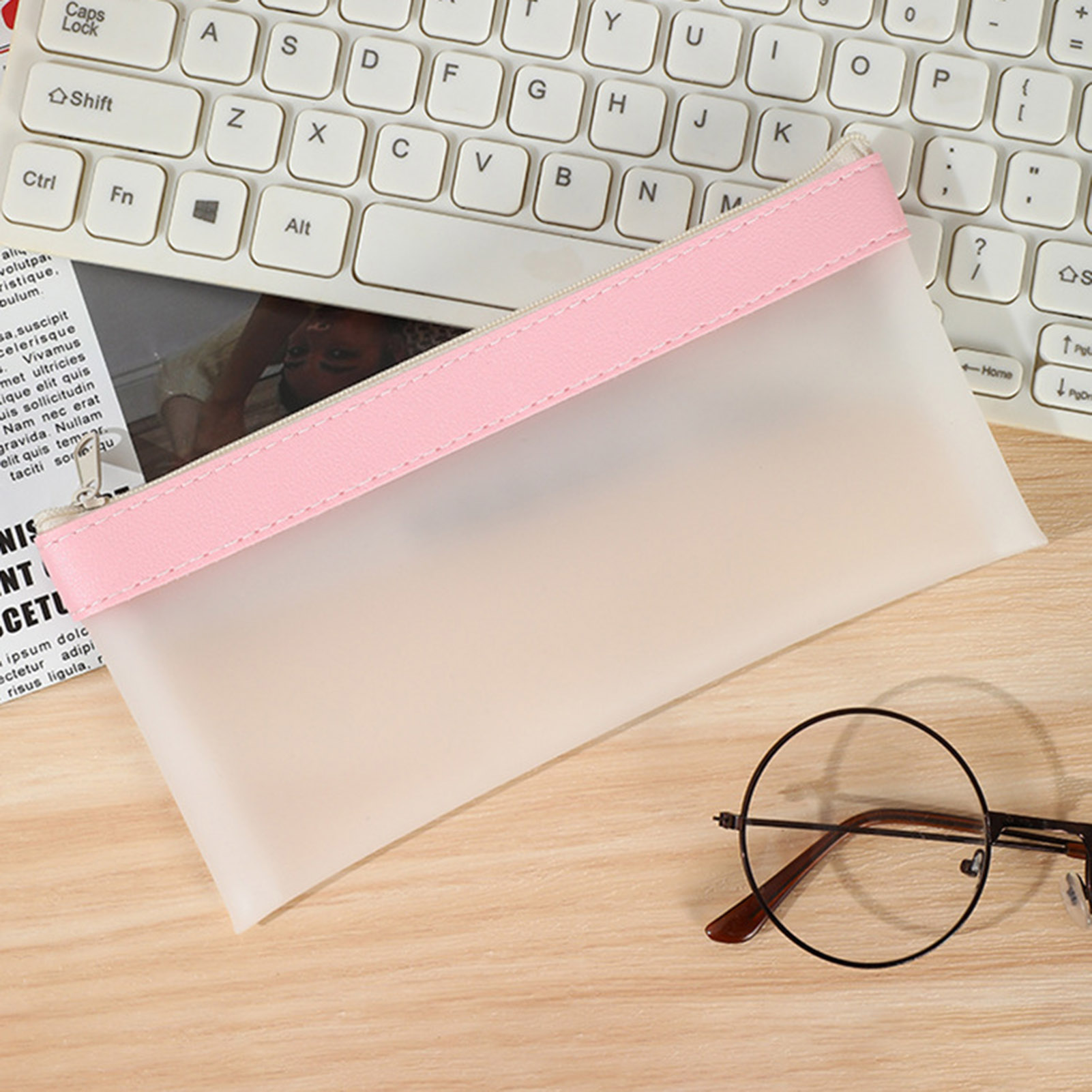 Transparente gefrostete Feder  – Aesthetic Large Pencil Case Pouch Bewertung und Preis